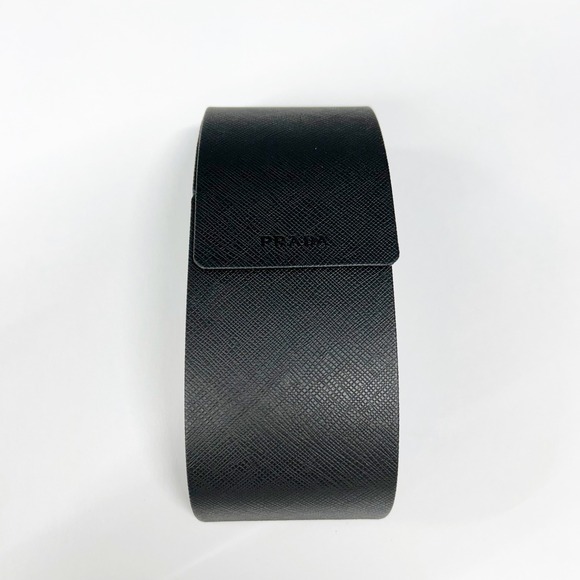 Prada Black Saffiano Leather Sunglasses Case Hard Shell Magnetic Closure Luxury main image 7
